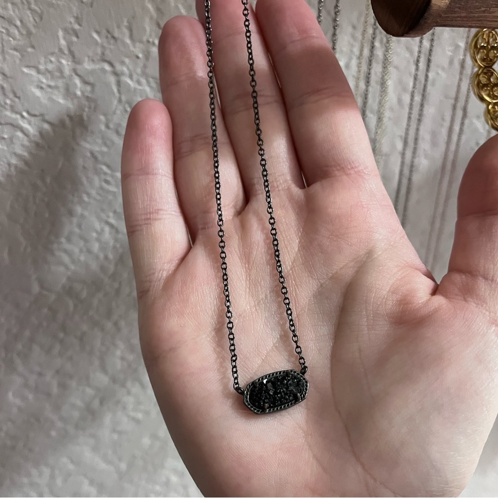 Kendra Scott Black Druzy Necklace